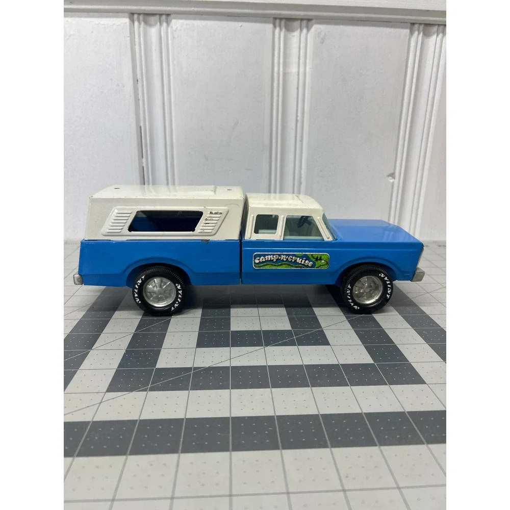 Vintage Nylint Camp N' Cruise Truck With Cap Blue Extended Cab Pick-up Camper